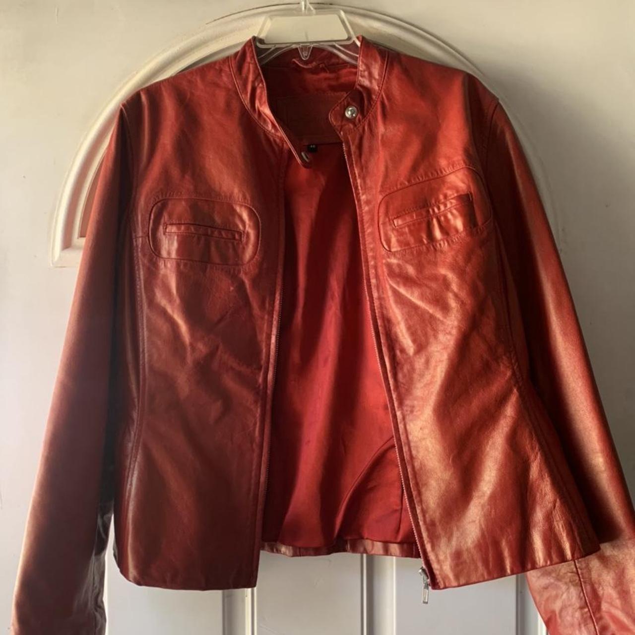 Vintage Leather red jacket 🧥 - Depop