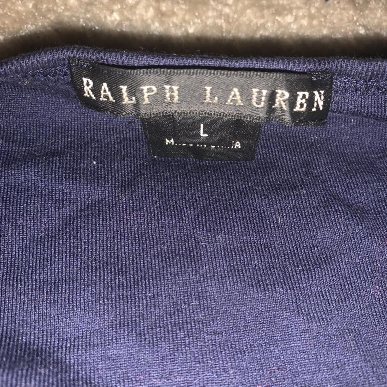 Ralph Lauren Women's Navy and Yellow T-shirt | Depop