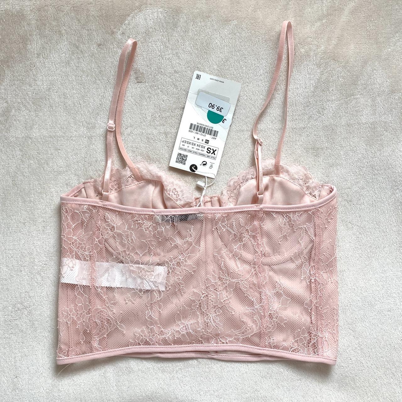 blush pink lace bustier corset brand new with tag... Depop