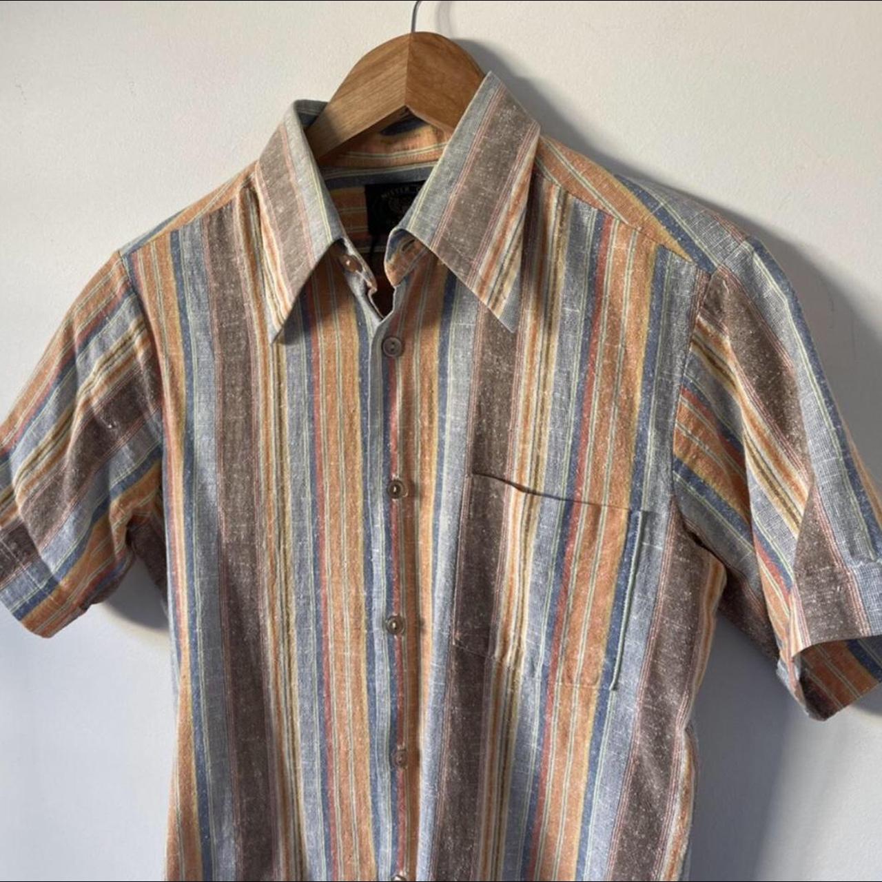 Vintage Linen Button Up. Sized as M but probably... Depop