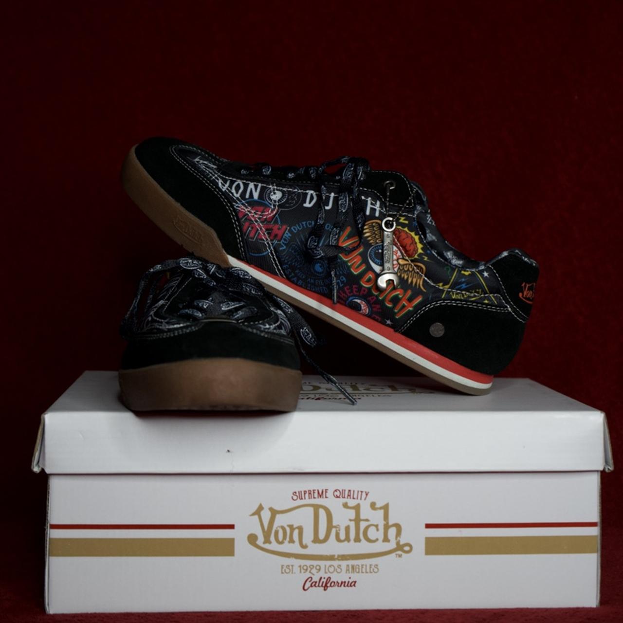 Von Dutch Men's Black and Brown Trainers Depop