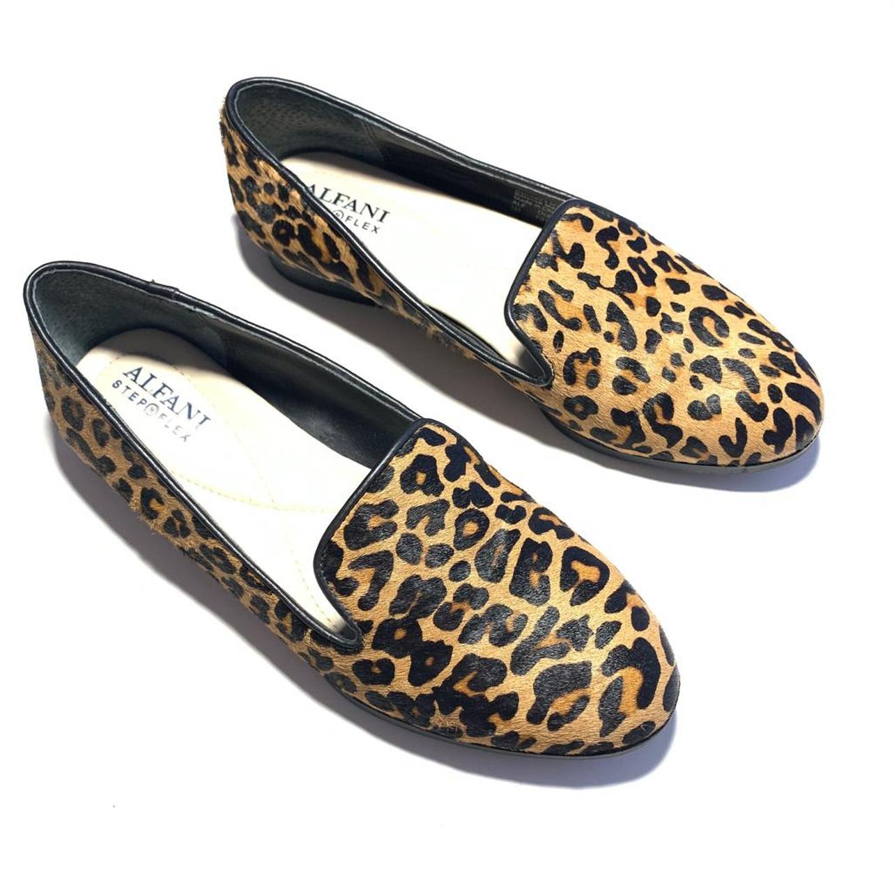 Alfani Brown Cheetah Printed Calf Fur Loafers Depop