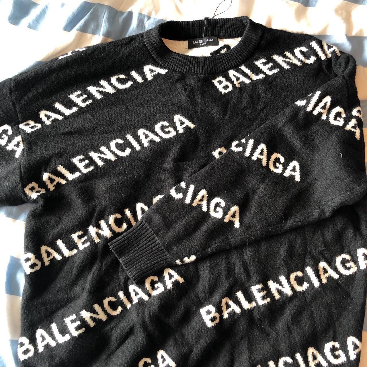 Balenciaga All Over Wool Jumper, Material and feel... - Depop