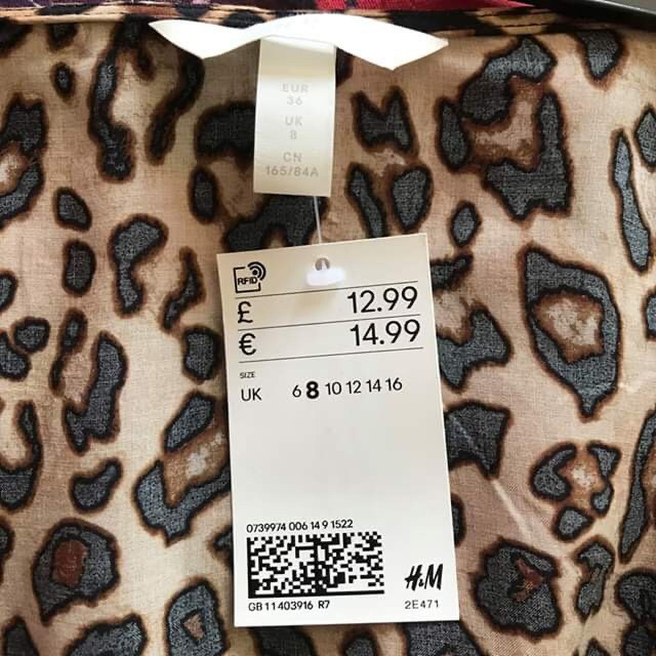 Leopard Print Wrap Blouse H M Size UK 6 EU 36