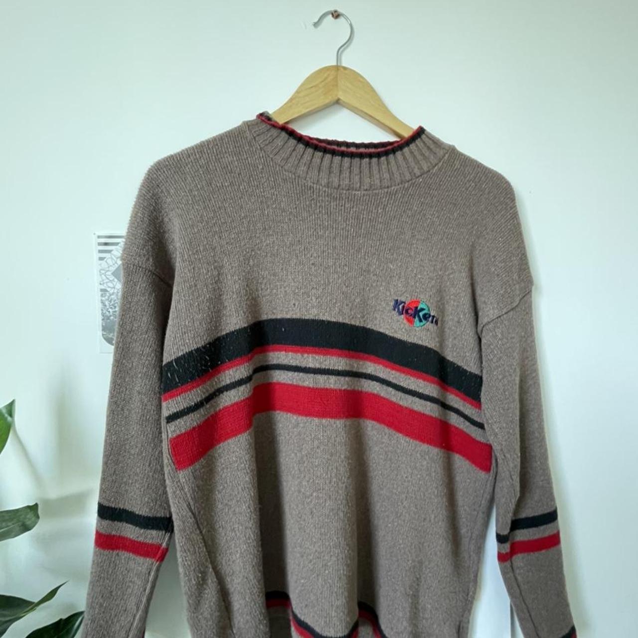 Vintage Kickers classic logo brown sweater Red green... - Depop