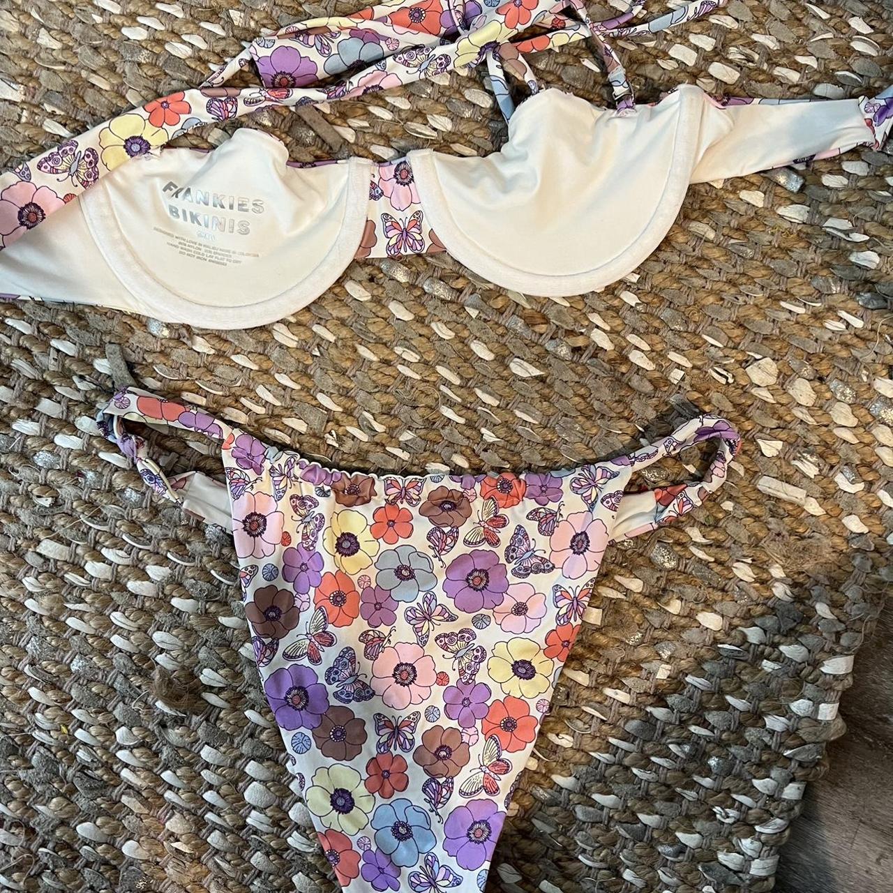 Triangl Women's Pink and Purple Swimsuitonepiece Depop