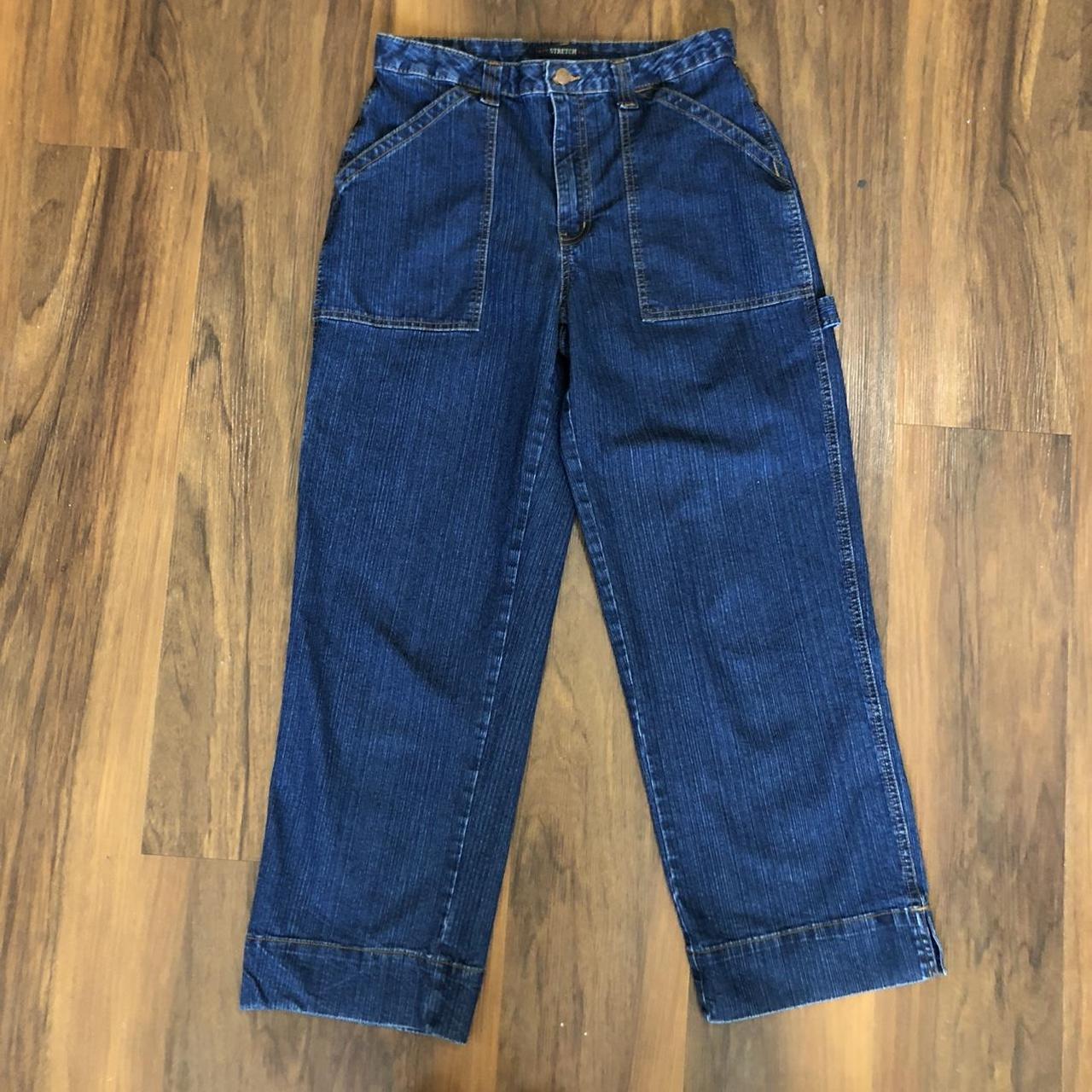 Urban Outfitters Women's Blue and Navy Trousers | Depop