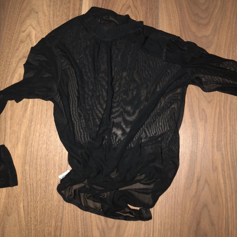 Black mesh bodysuit, wore couple of times - Depop