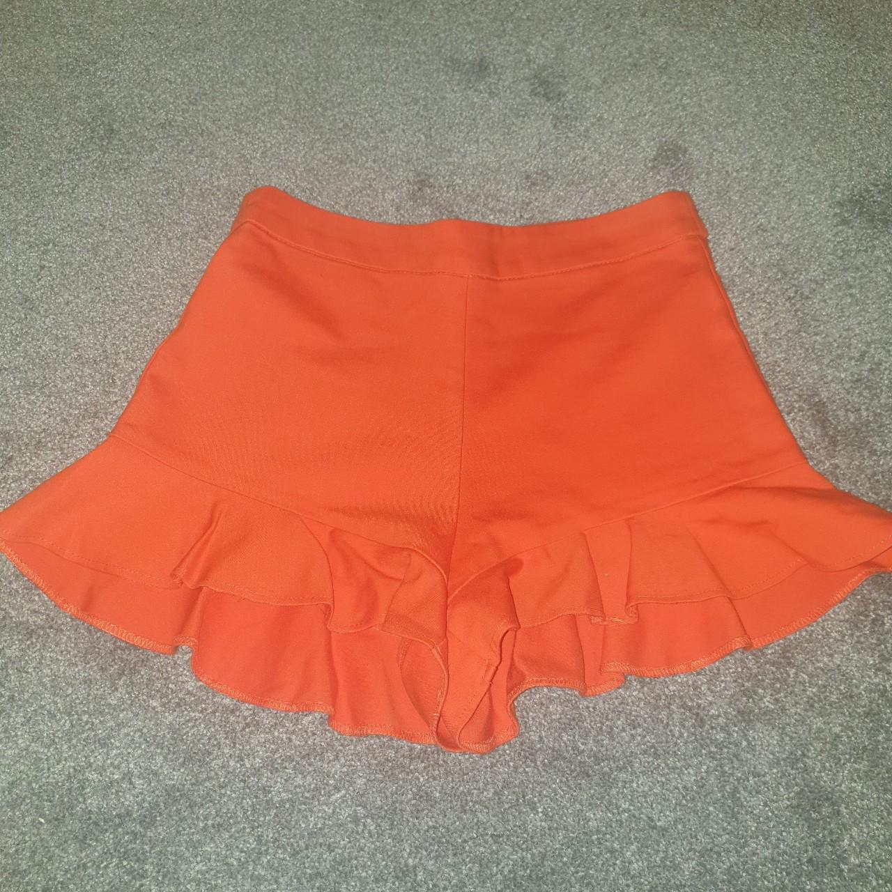 Zara Orange Shorts - still in good condition only... - Depop