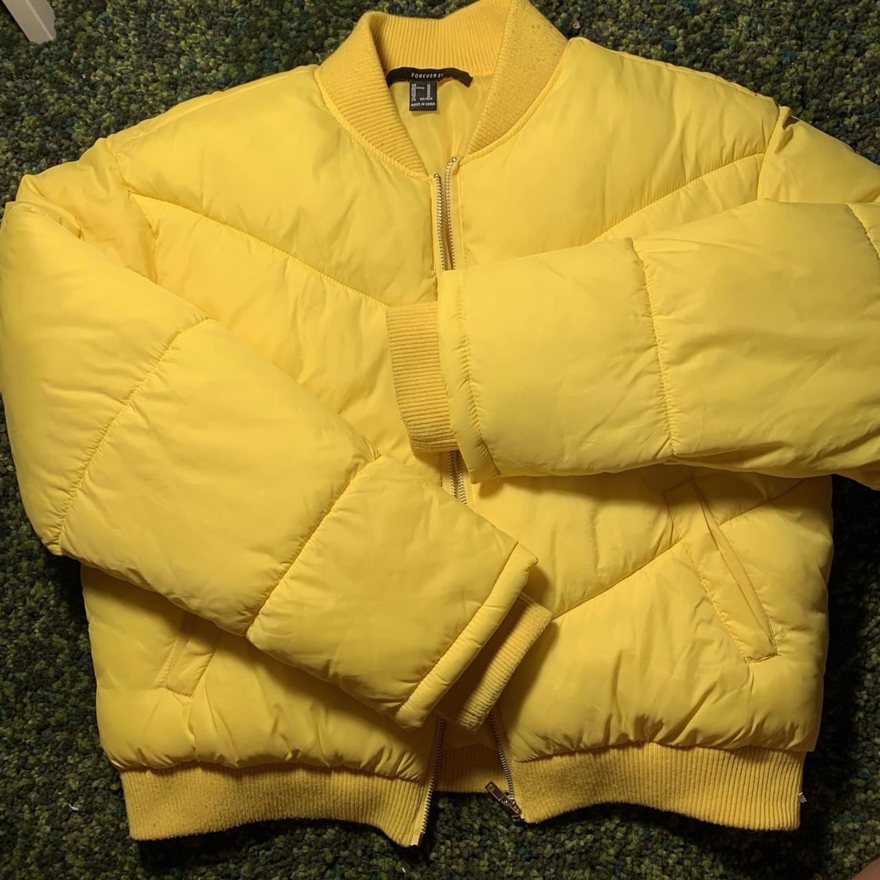 Forever 21 Women's Yellow and Cream Hoodie Depop