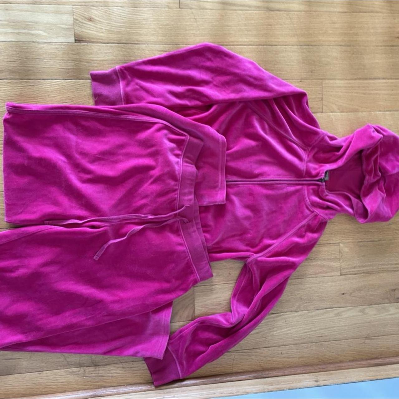 Petite Medium Hot Pink Velour Jumpsuit w/ Hood. I’m... Depop