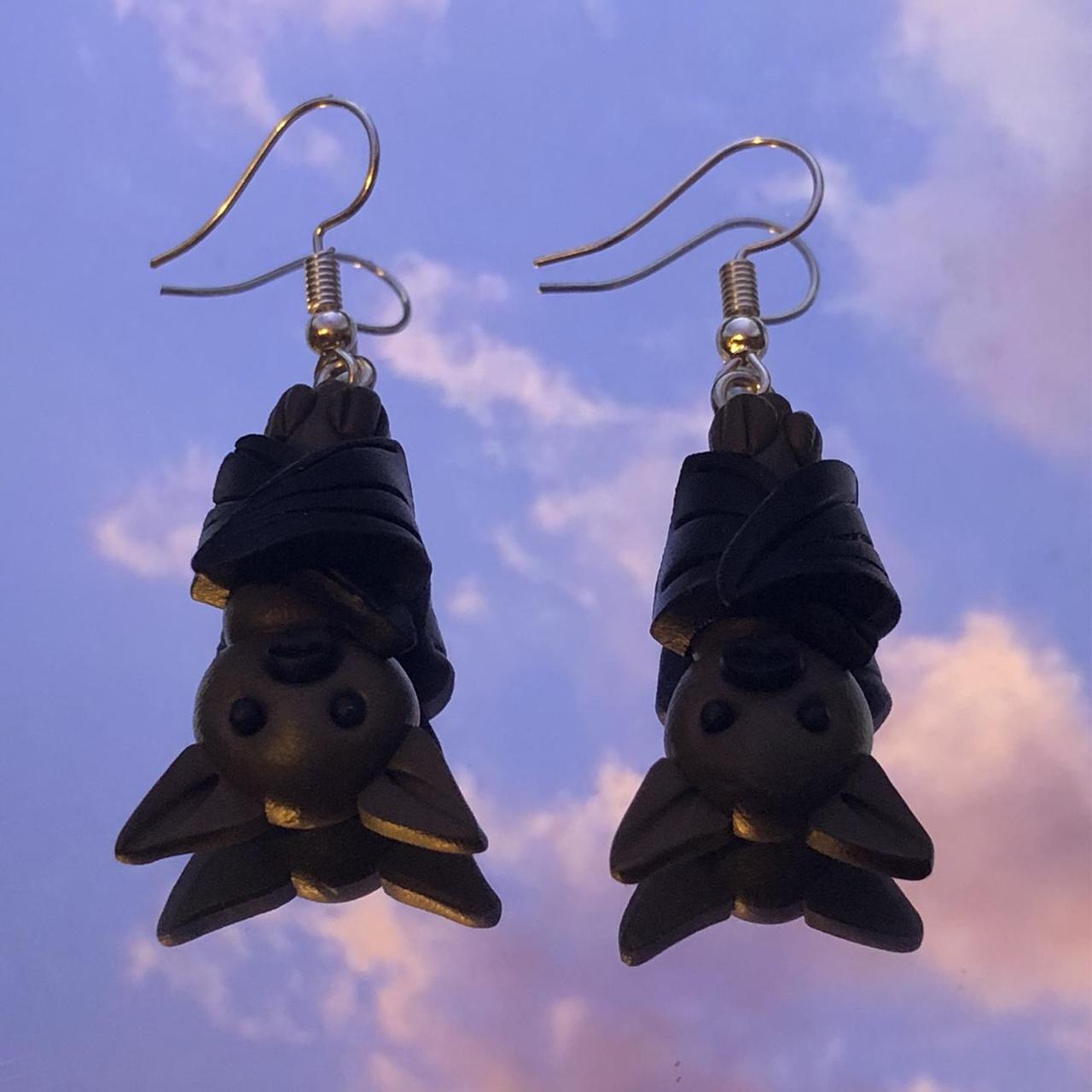 Hanging on sale bat earrings