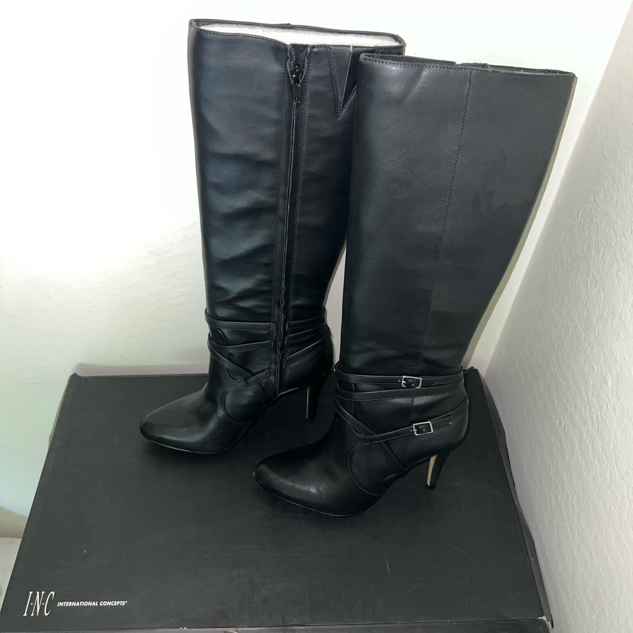 knee high black boots (brand INC) Womens 8.5 ,... - Depop