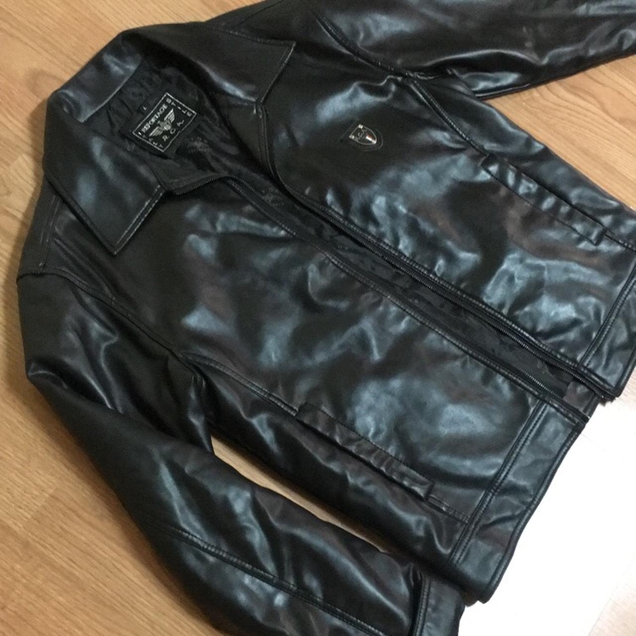 R.C.A leather jacket - Depop