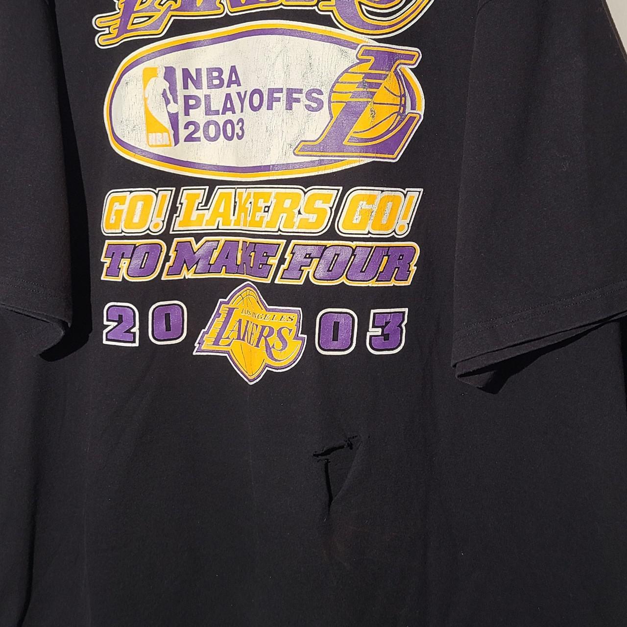 LA Lakers Champions 2000 2 Sided T-Shirt, NBA LA - Depop