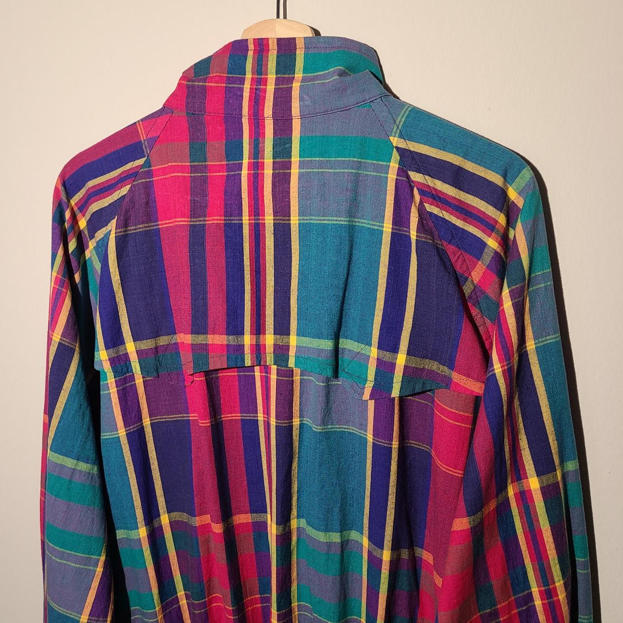 Vintage Polo Ralph Lauren Pastel Plaid Zip Up Jacket Size XL Easter Madras