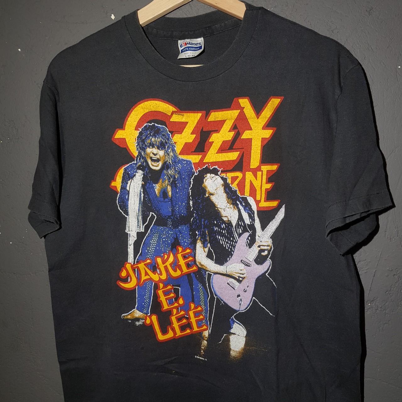 Vintage 80s Ozzy Osbourne & Jake E Lee Tour T-shirt... - Depop