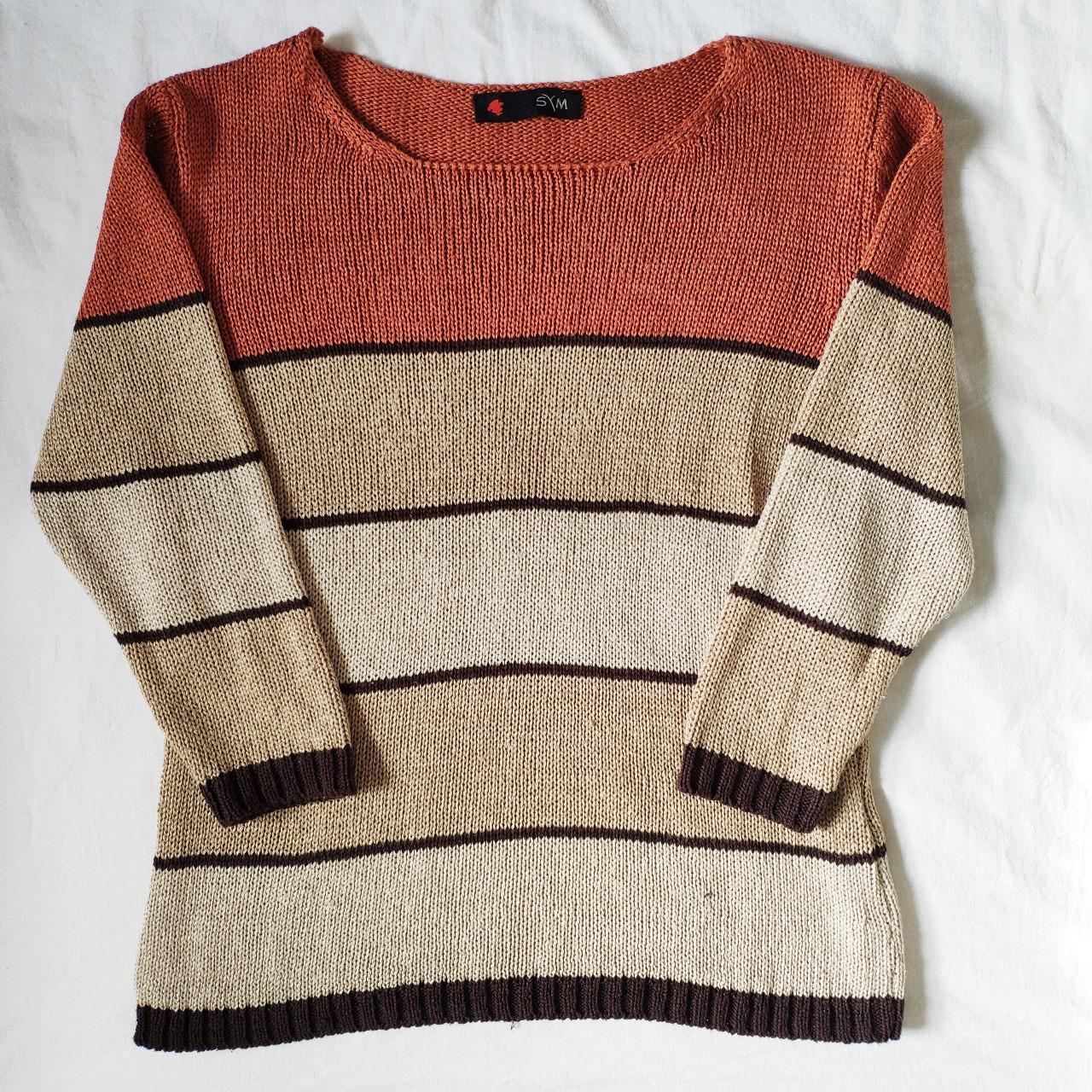 vintage autumn jumper 🍂🍂 thin knit top in burnt... - Depop