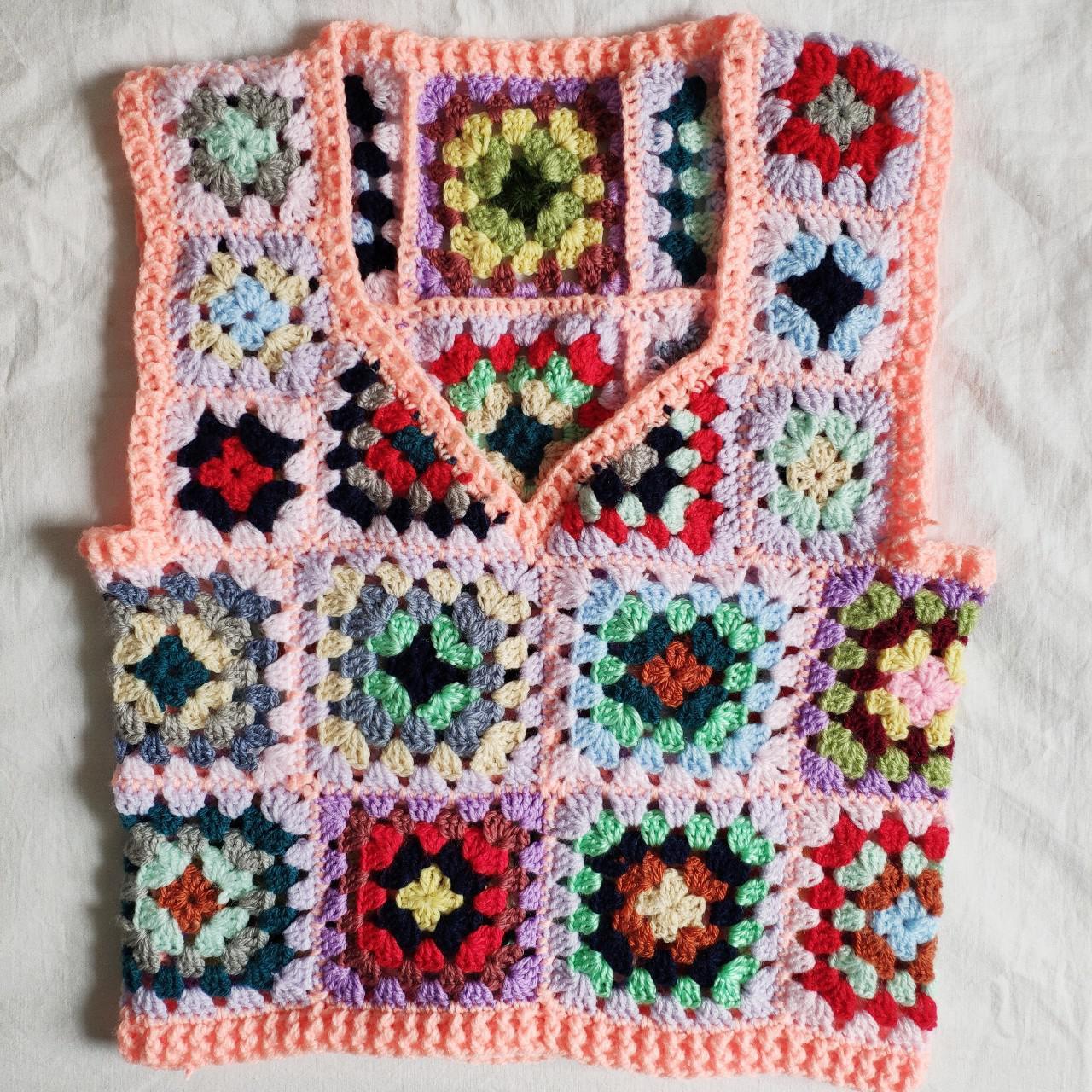 crochet sweater vest 🌞🌞 handmade granny square vest... - Depop