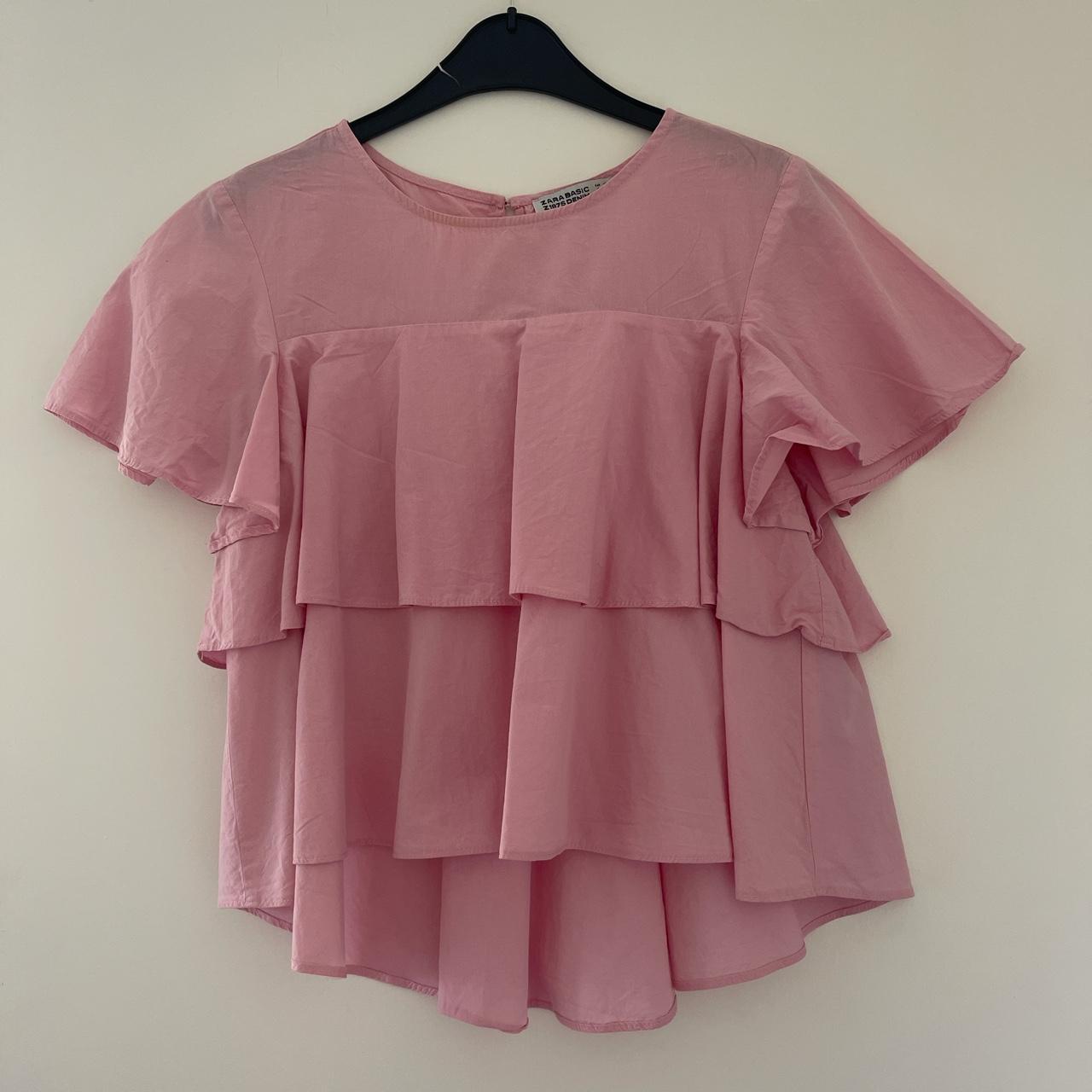 Pink Zara top Worn once #zara #top #pink - Depop