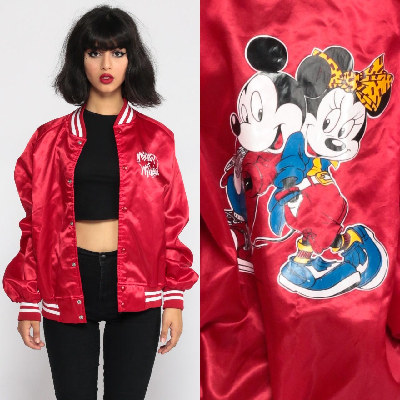 Mickey Mouse Disney Red Varsity Bomber Jacket with 2