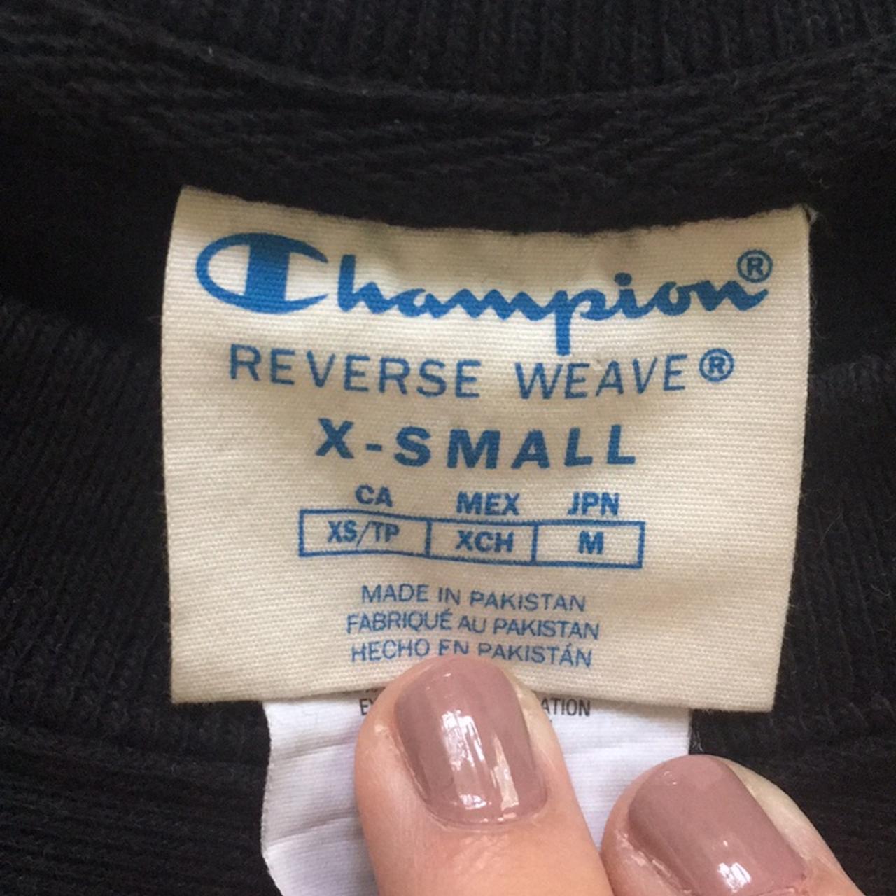 Champion Reverse Weave Black Sweatshirt (XS)... - Depop
