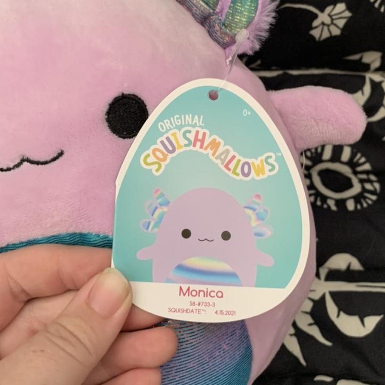 8” monica the purple axolotl squishmallow! she has... - Depop