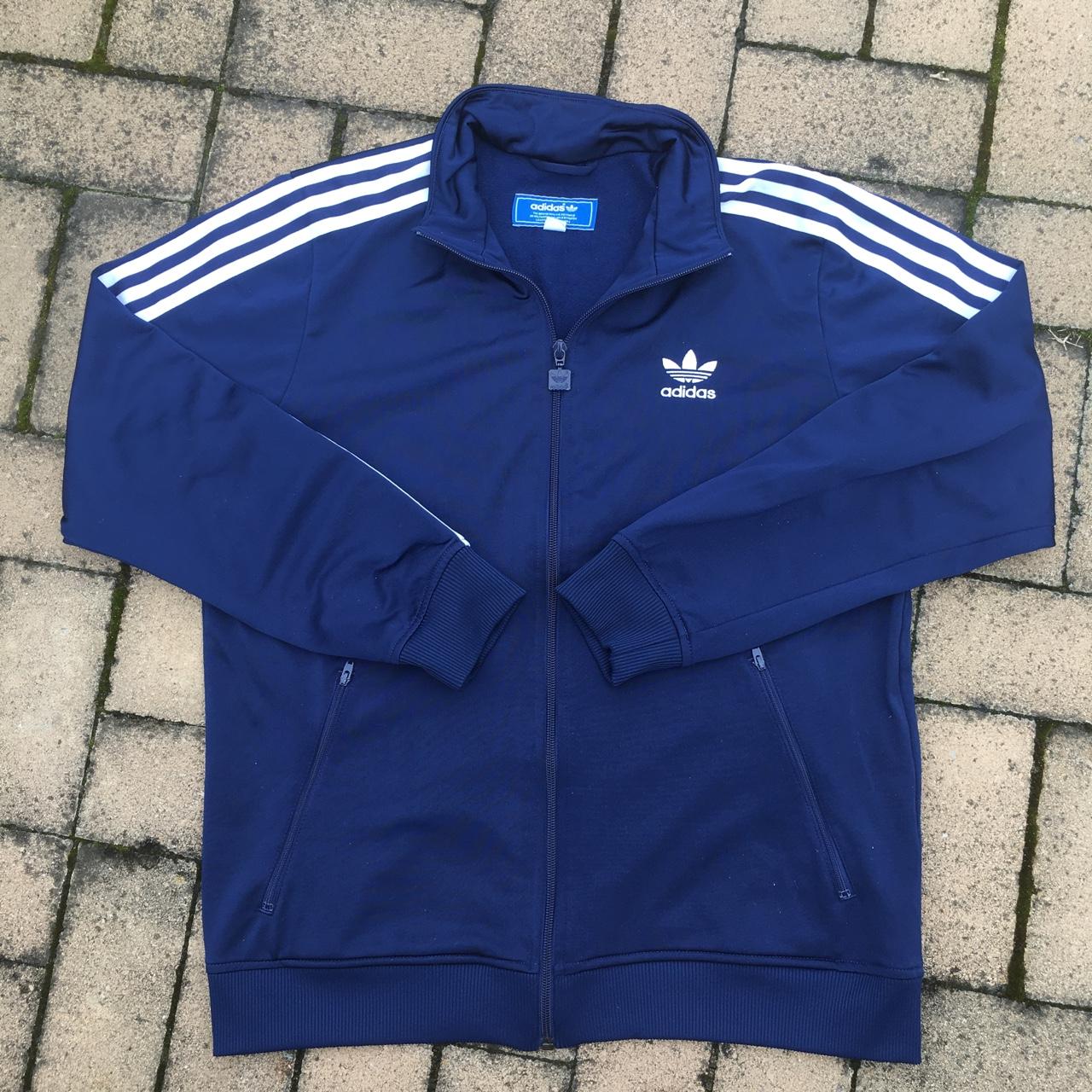 Women’s blue adidas zip up track jacket ! Barely... Depop
