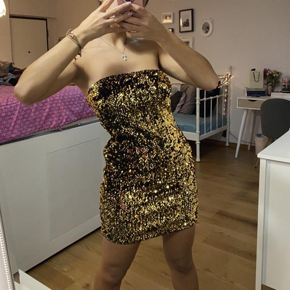 Forever 21 black and gold clearance dress