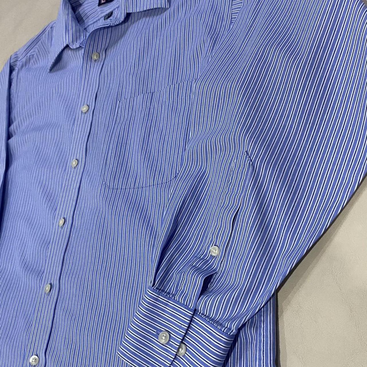 Chaps Men's Blue and White Shirt | Depop