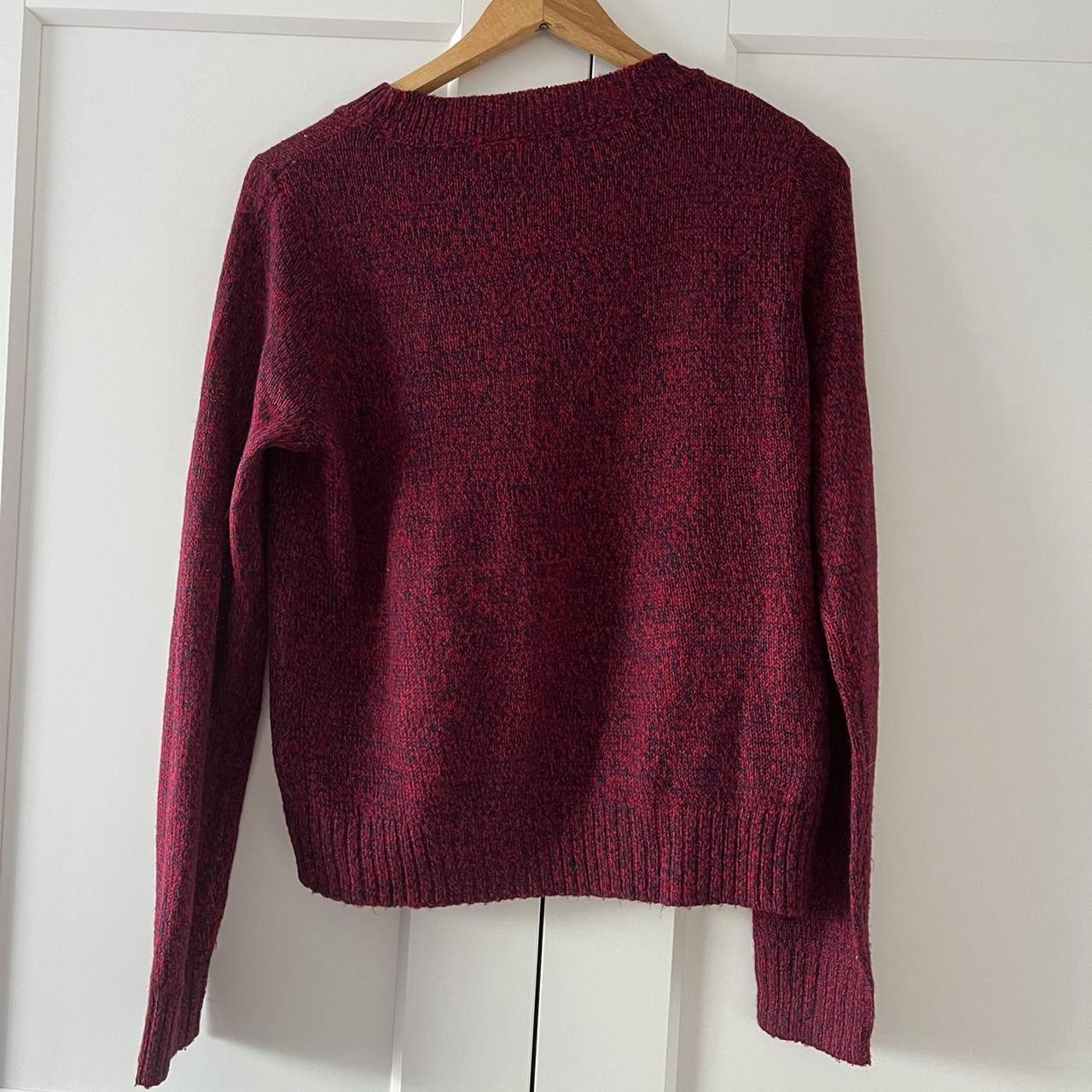 🪢 H&M Burgundy Jumper 🪢 Size XS 🪢 Burgundy & Navy... - Depop