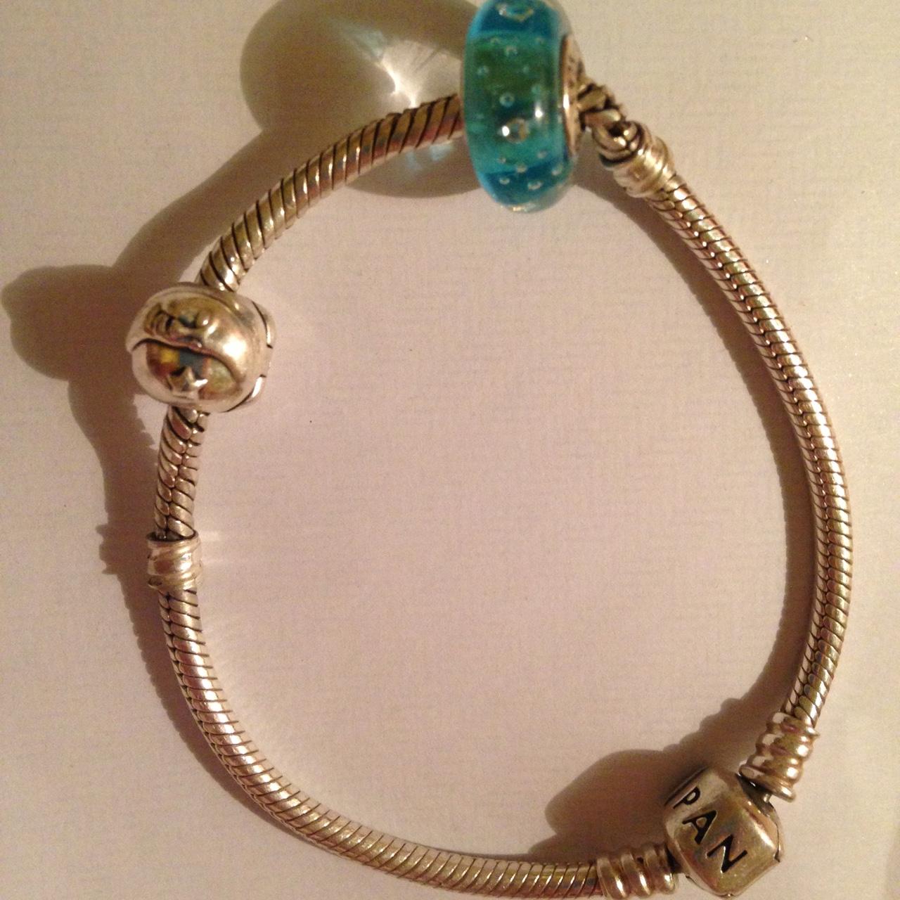 14k Gold Pandora Charms Rare Pandora Retired Jewelry Pandora Snake Bracelet  And Two Charms!! Slight