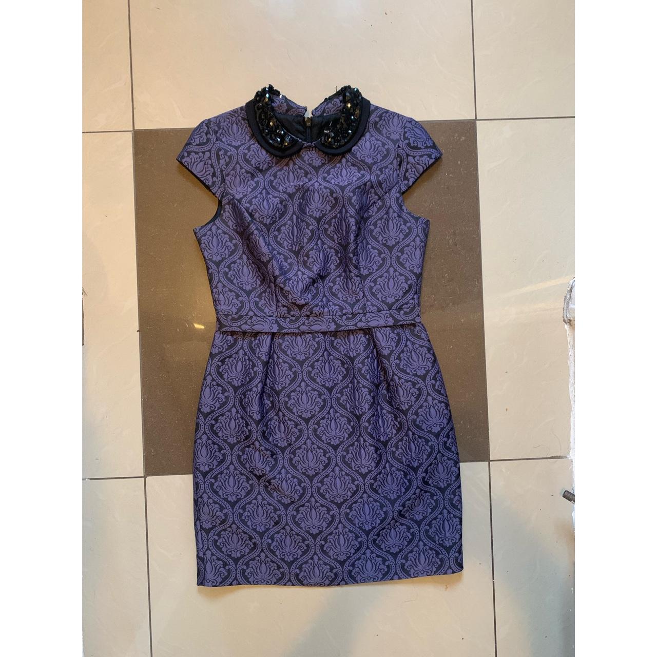 warehouse swirl jacquard knit dress