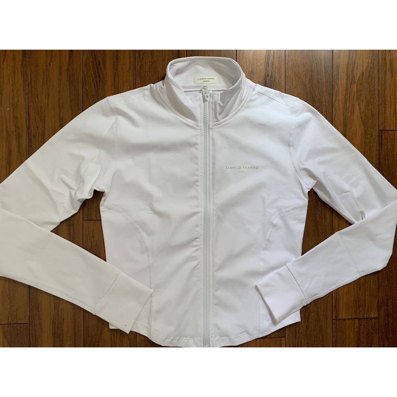 White zip up gym workout top Price is final - Depop
