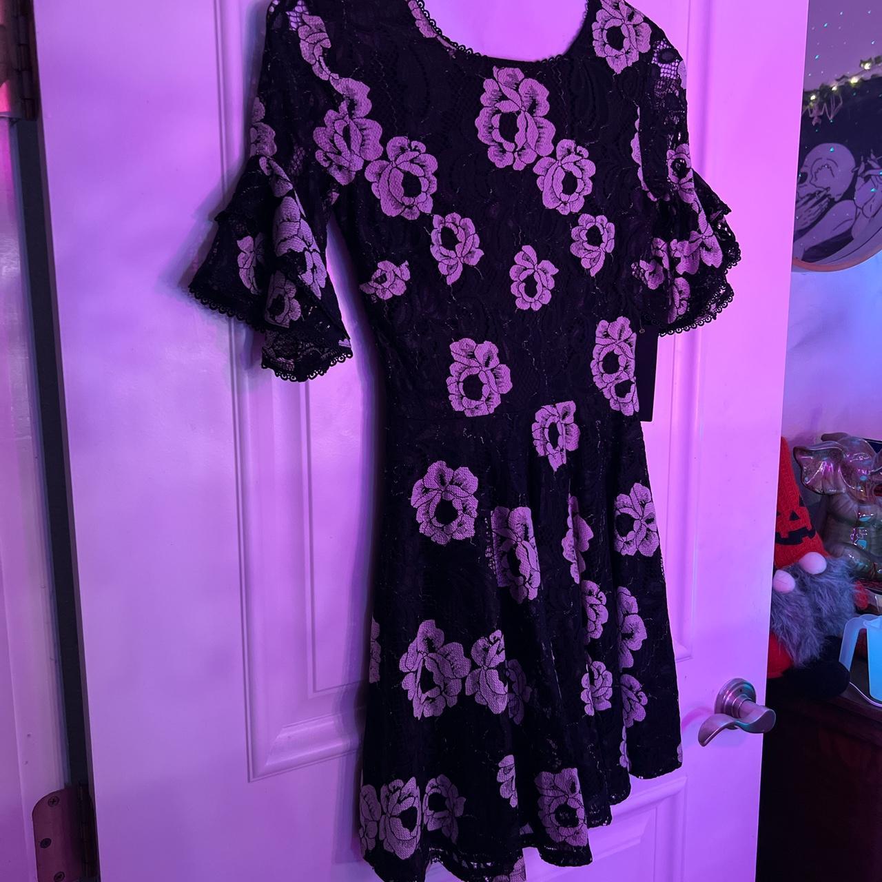 Dolls Kill Women's Black and Cream Dress Depop