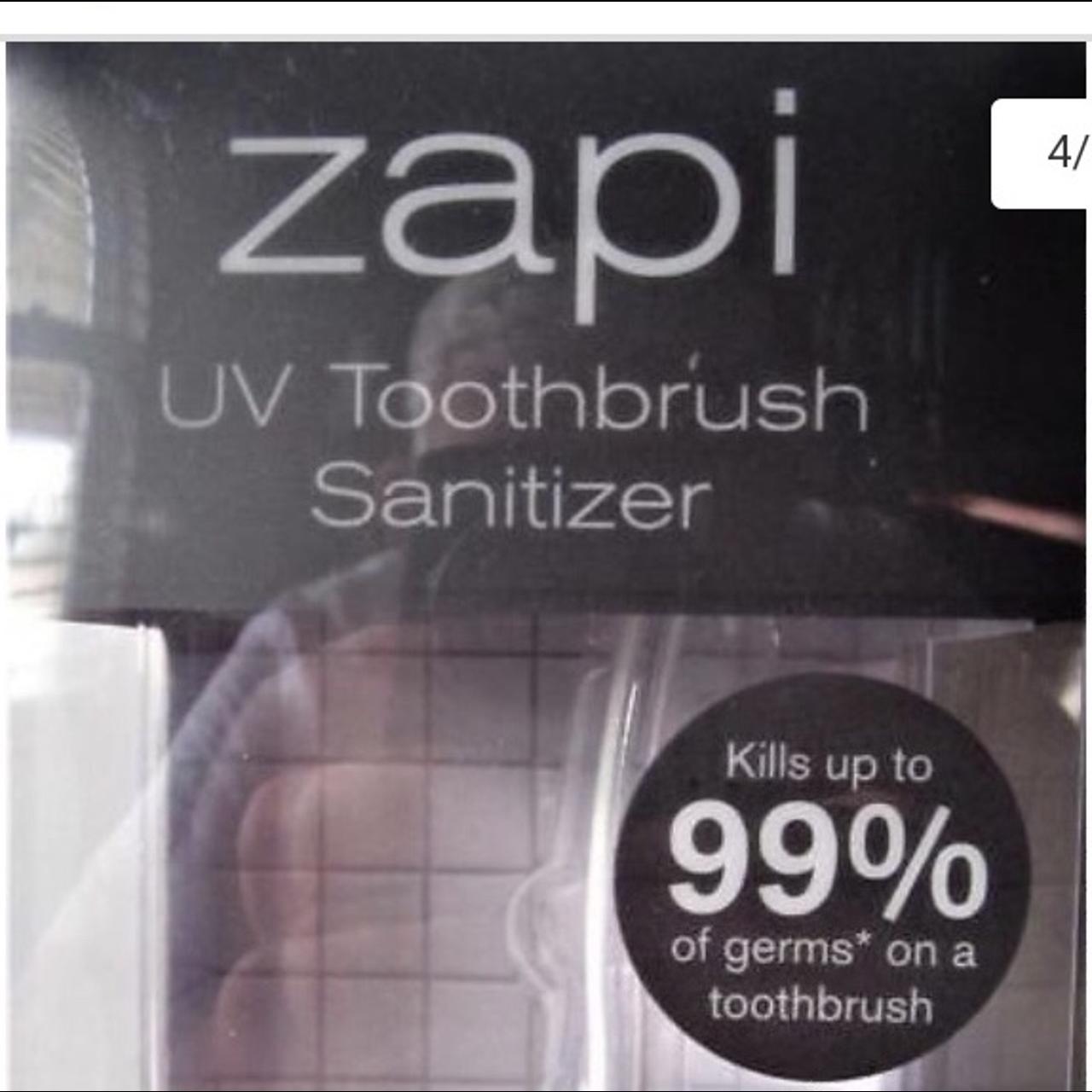 Brookstone Grey ZAPI UV Toothbrush Sanitizer It