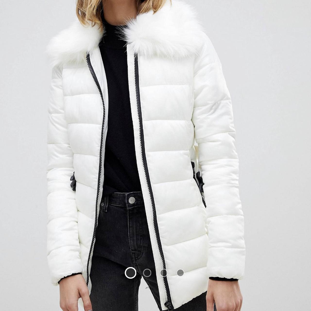 Gianni feraud quilted jacket hotsell with faux fur hood