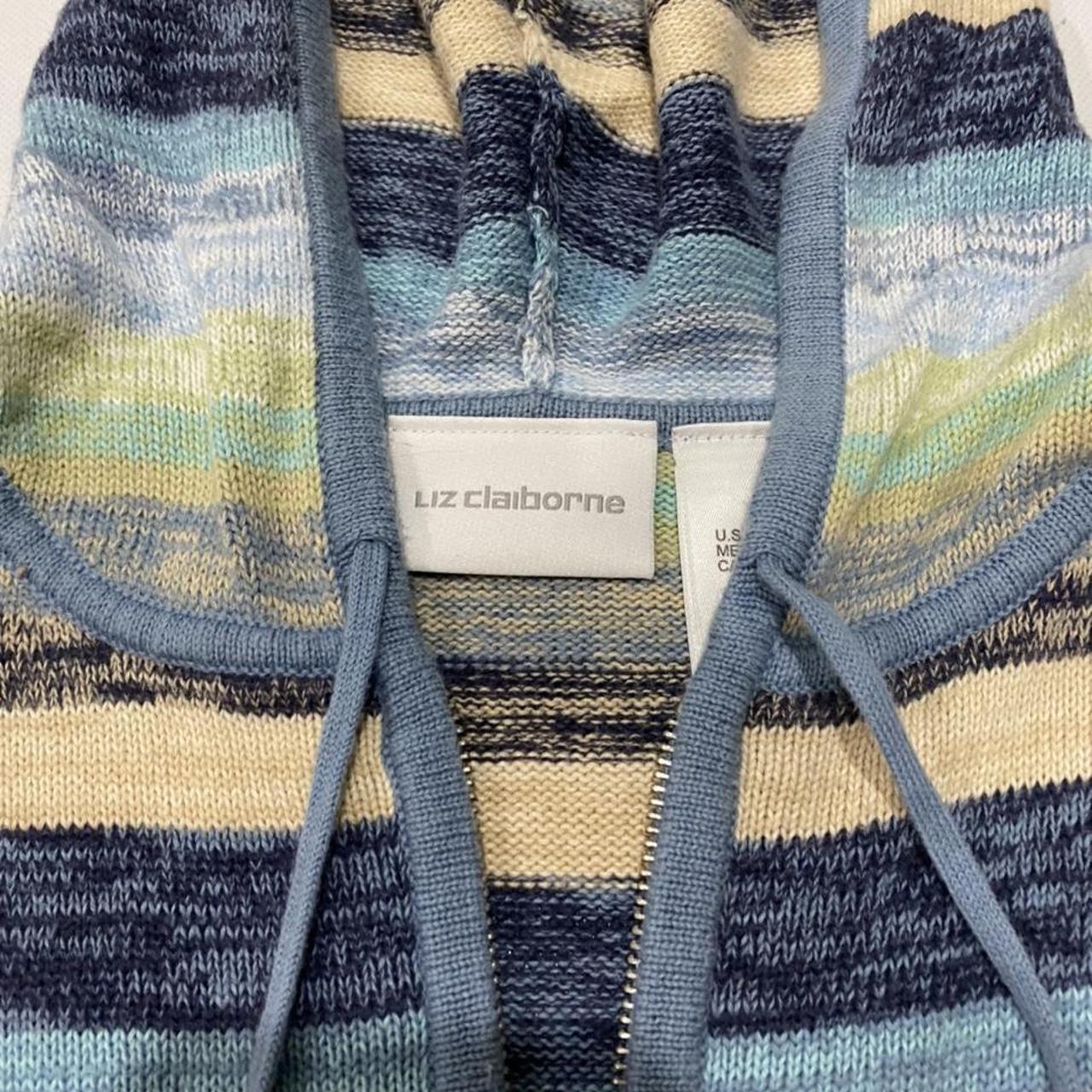 vintage 1990s stripped zip up sweater. the colors - Depop