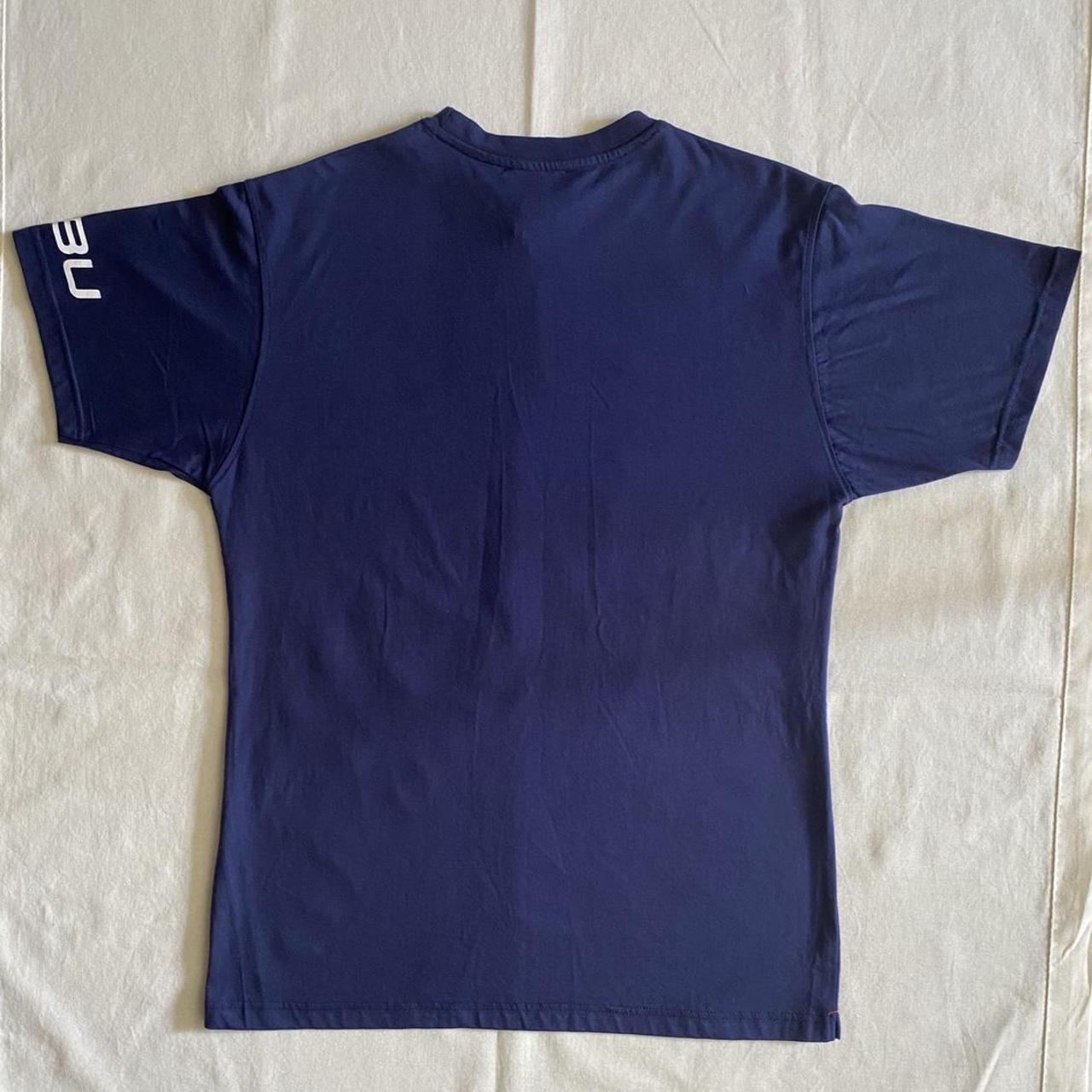 FUBU Navy Blue Logo Short Sleeve Graphic... - Depop