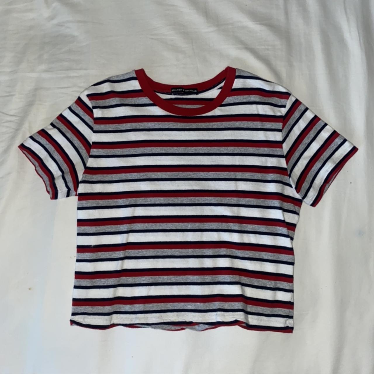 brandy melville striped top - soft material - worn... - Depop