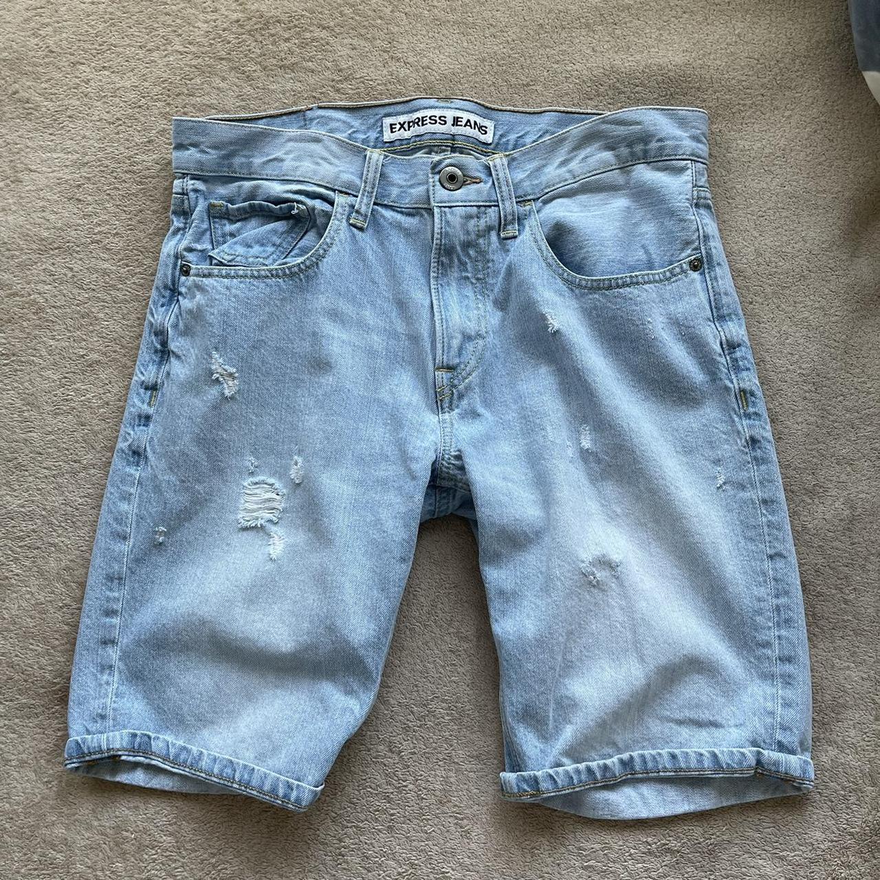 Express Men's Blue Shorts Depop