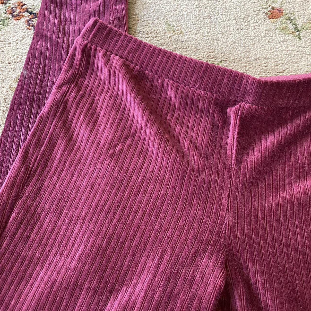 maroon corduroy leggings 🐙 these adorable burgundy... - Depop