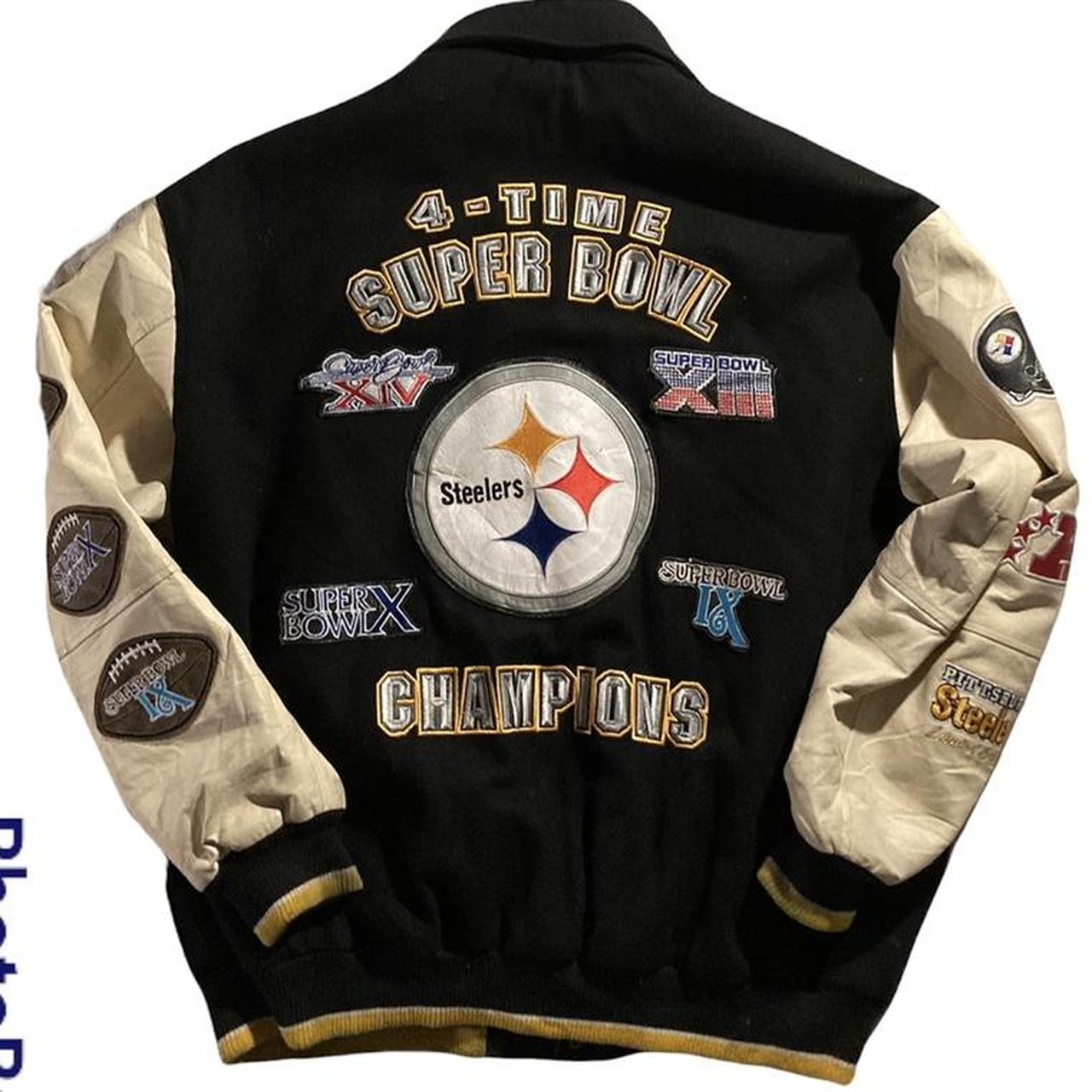 Varsity Pittsburgh Steelers Black Leather Jacket