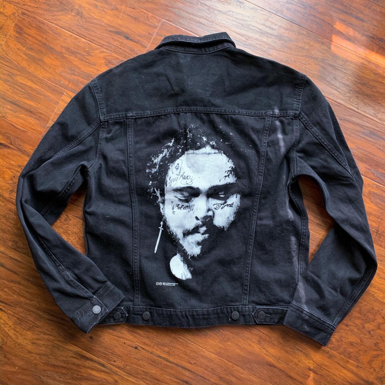 Post Malone X H&M Printed Black Denim Jacket!, Rare