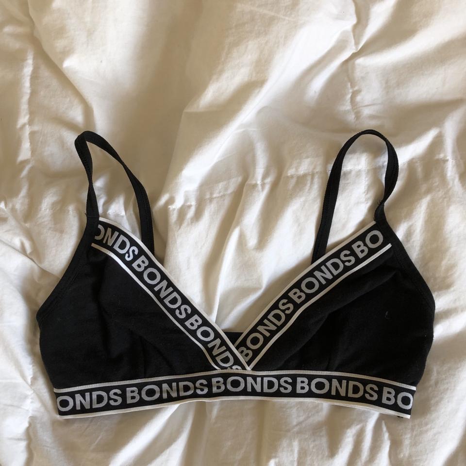 🌸 bonds black bralette/sports bra 🧿 size uk - Depop