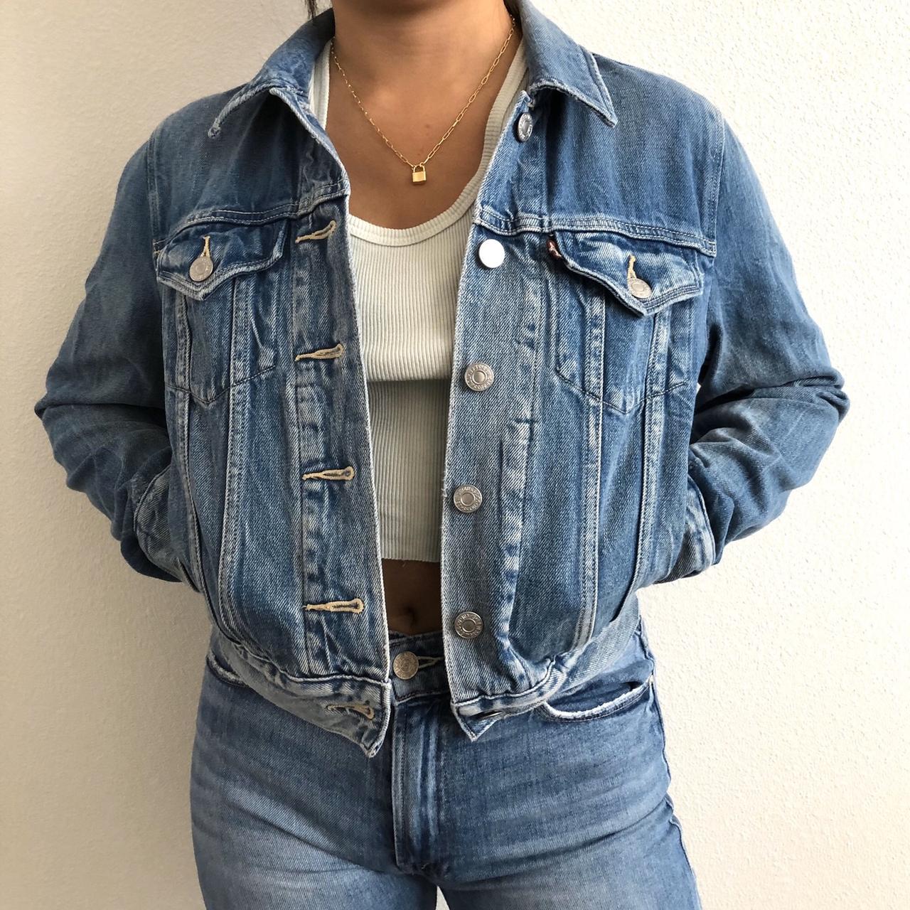 Ex boyfriend trucker jacket clearance concrete indigo