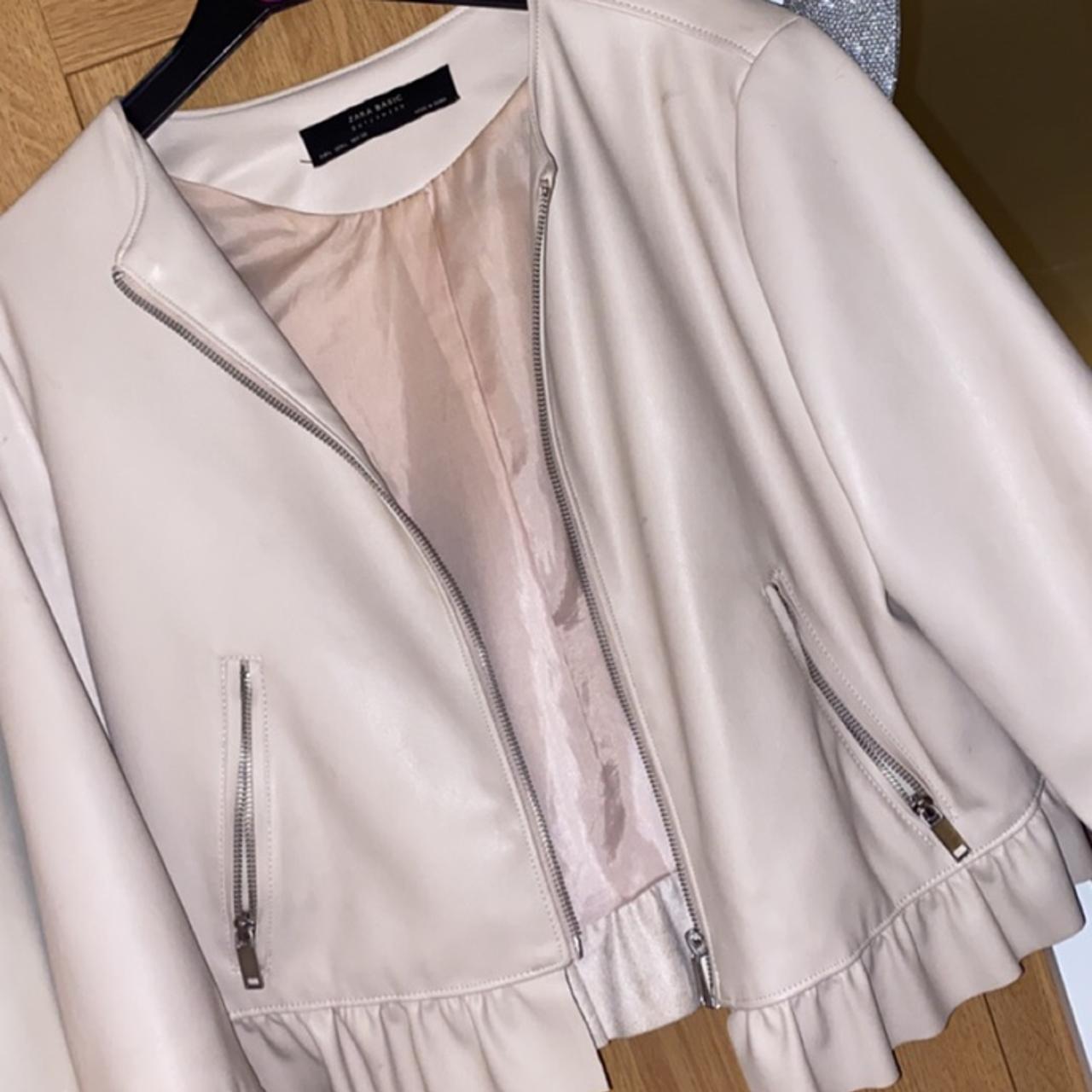 zara cream frill jacket