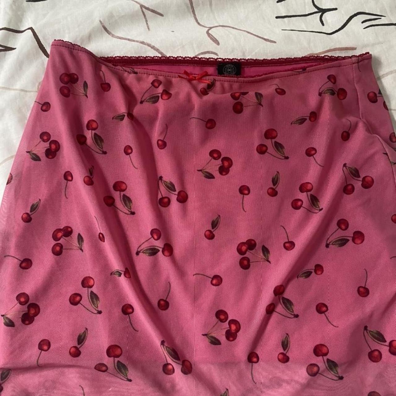 urban outfitters cherry print skirt. worn once.... - Depop