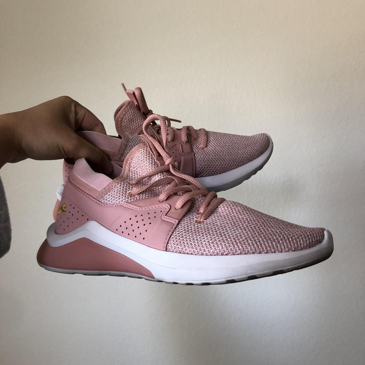 Puma Salmon Light Pink Soft Form Sneakers In Size Us - Depop