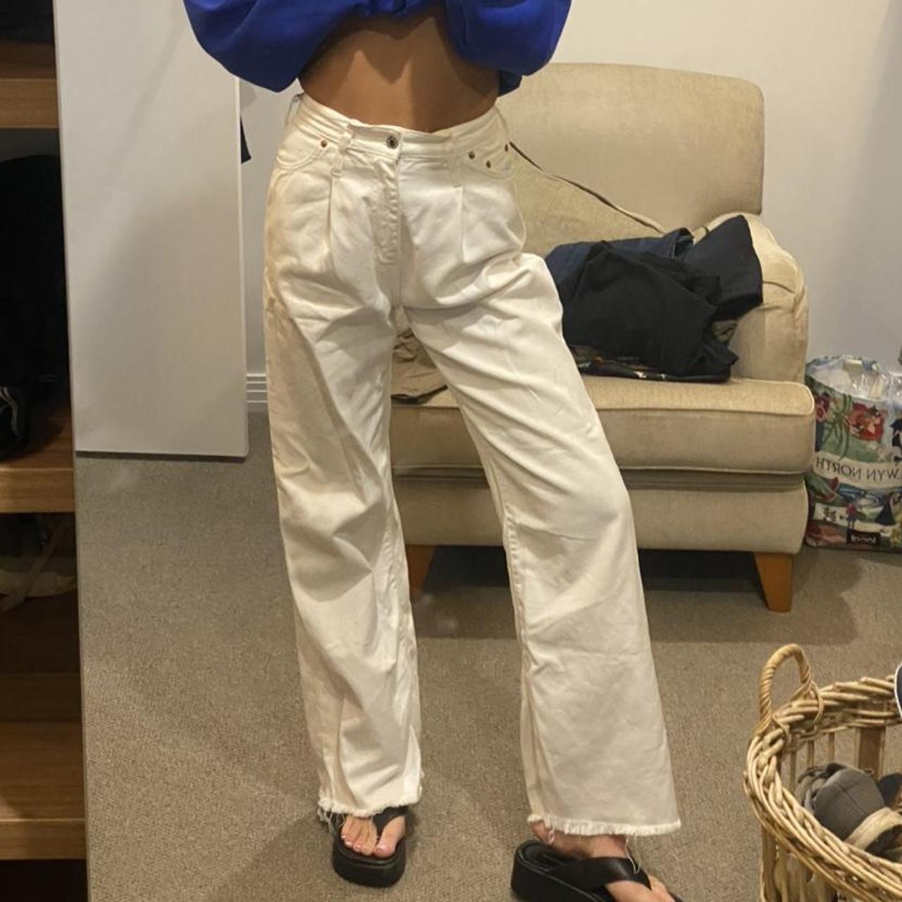 Zara Women's White Jeans | Depop